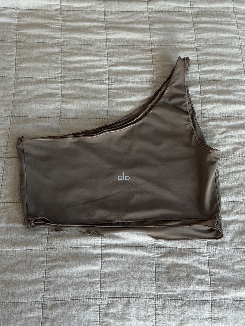 Alo One Shoulder MESH SHEER ILLUSION TANK M